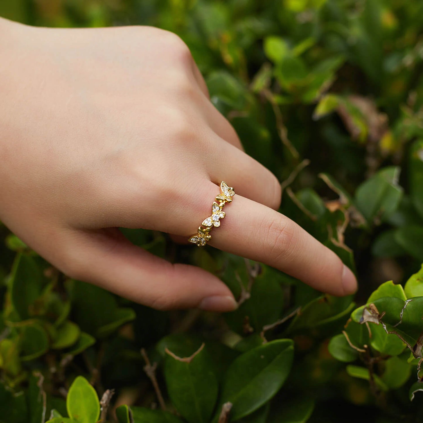 Golden Mariposa Crown Ring