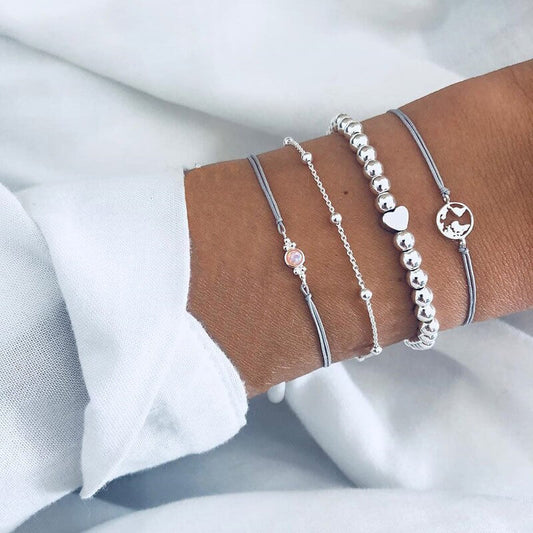 Love in Gray" Bracelet Set