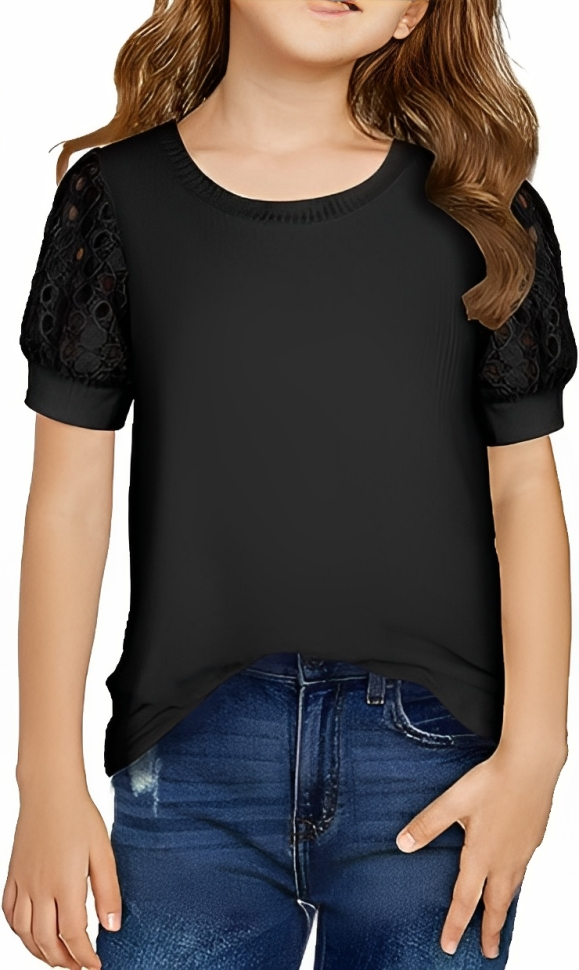 Lace Hollow Short Sleeve Shirt