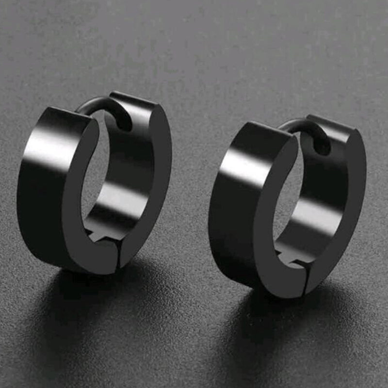 Simple Black Earrings for Men