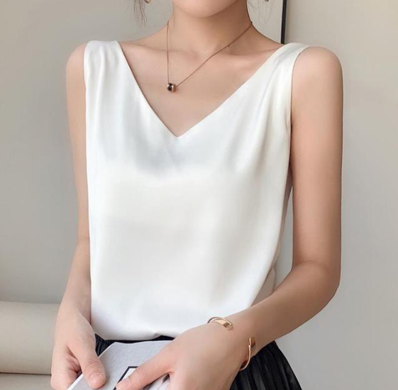 Sleeveless Camisole Blouse ( White)