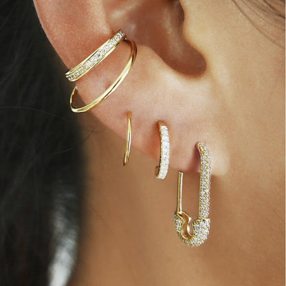 Jeweled Safety Dulock Earrings